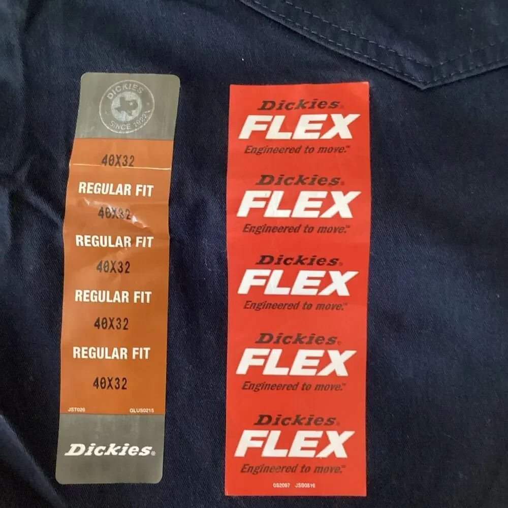 Dickies Mens Flex Regular Fit Straight Leg 40 X 32 Work Duck Pants Navy‎